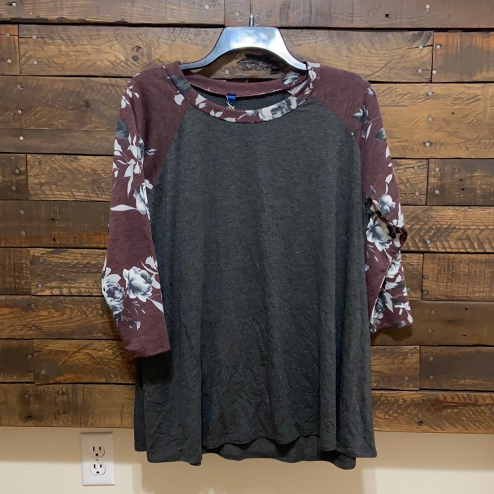 Floral and Gray Raglan